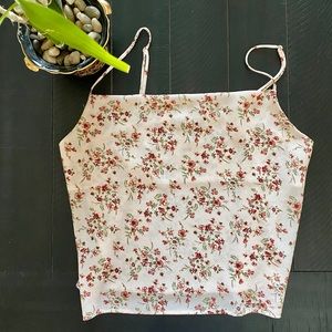 Forever 21 Red/Pink/Cream Foral Tank Top